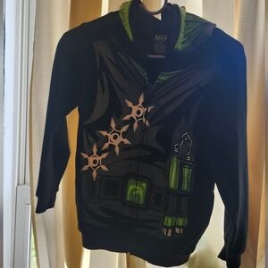 Kids Ninja Star Hoodie - Black and Green